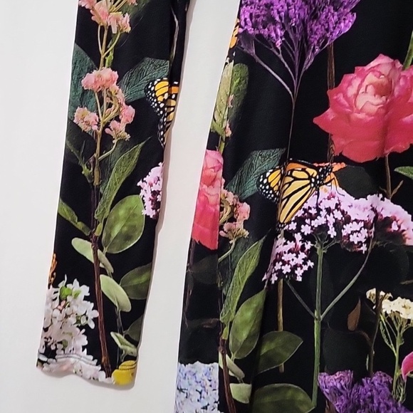 $395 Unworn Alice + Olivia Delora Floral Long Sleeve Body-Con Dress - Picture 8 of 14